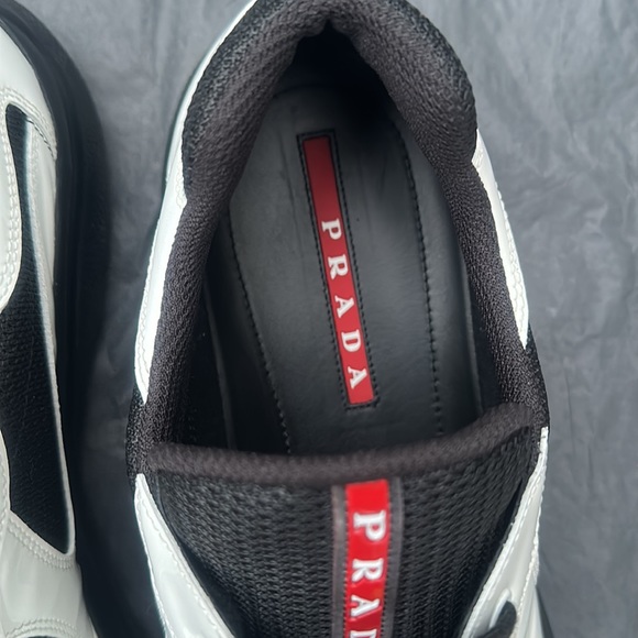 MEN PRADA SNEAKER BLACK/WHITE  Size 11 - Picture 6 of 14